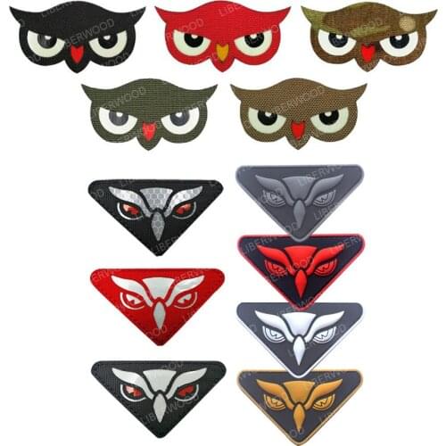 Owl head Owl eyes Reflective IR Patch Cat Eyes Tactical Military Army Motorcycle Biker Tags Operator Fasteners Emblem