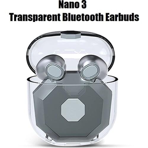 Pizen Transparent TWS Bluetooth 5.1 Earbuds Charging Box Wireless Headphone Stereo Sports Headsets Waterproof Earbuds Microphone