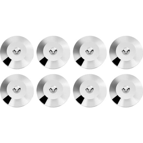 8 Pcs 25 x 4Mm Universal Copper Speaker Spikes Pads Speaker Shock Base Pad Isolation Stand Feet Cone Base Mats Floor Disc