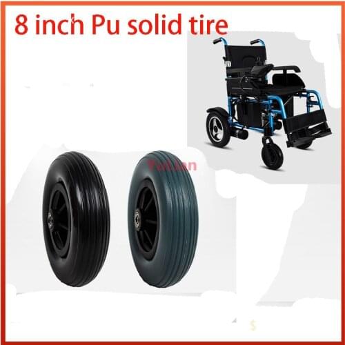 High quality 8 inch PU tire 200 * 50mm electric wheelchair solid tire front wheel