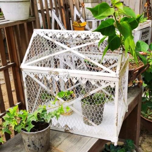Iron wire handmade decorative retro white antique greenhouse