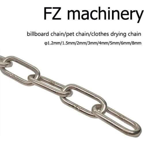 1M Home Decoration Stainless Steel Sliver Iron Round Oval Shape Link Slivery Pet Dog Chain Many Size High Quality Connect Chains