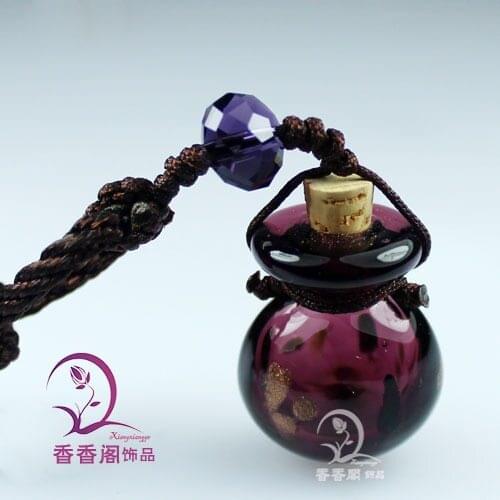 2PCS Murano Glass Perfume Ball Car Aroma Fresheners , Essential oil vials, scent pendant