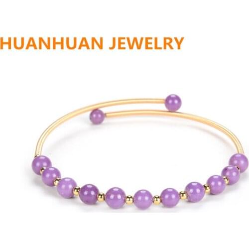 2021 new bracelet natural small beads Purple mica beads knot adjustable Charm Bracelet for women Diy Bijoux Simple Bracelets