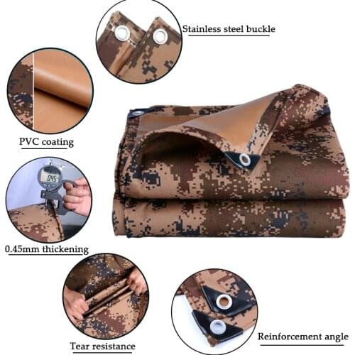 450GSM Oxford Camouflage Tarpaulin Rainproof Cloth Outdoor PVC Camping Tent Sail Heavy Duty Truck Shelter Cover Boat Tarps