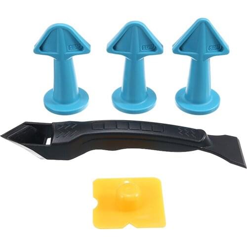 5pcs/set Caulk Nozzle Scraper Set Reusable Sealant Angle Scraper Silicone Grout Caulking Tools Floor Mould Removal