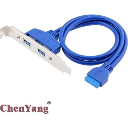 50cm Internal 2Pin USB 3.0 Female Mount Panel to Motherboard 20pin Cable with PCI Bracket
