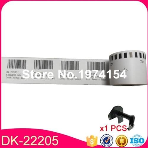 50 Rolls Brother Compatible DK-22205 Label 62mmX30.48M Continous DK-2205 Label 2-3/7" x 100" QL-570 QL-700 DK22205