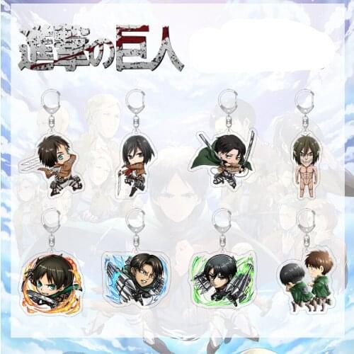 Attack on Titan Shingeki no Kyojin Eren Jaeger Mikasa Ackerman Acrylic Pendant Figure Keychain Keyring Collection Model Toy Gift
