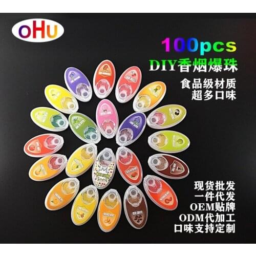 Multi-flavored Cigarettes Beads Simple and Portable Capsule Box 100pcs Burst beads suitable various flavors suitable 7.6mm 5.2mm