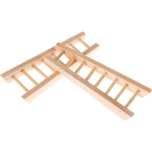 1 Piece Mini Wooden Step Ladder Fairy Garden Miniatures DIY Dollhouse Miniatures Ornament Decoration Furniture Toys