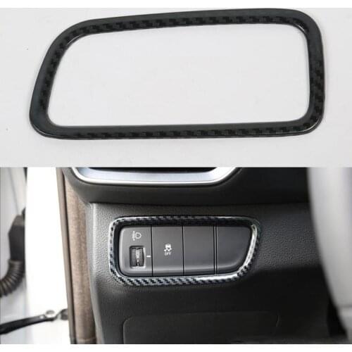 Car Front HeadLight Lamp Switch Button Control Adjustment Panel Decoration Frame Cover Trim For Hyundai Santa Fe 2019 2020 2021