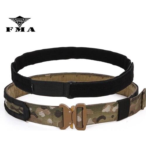 FMA Cobra1.75-2inch One-pcs Combat Belt Nylon Support Hunting Tactical Heavy Duty Buckle Pistol EDC Belt Waist Free Shipping