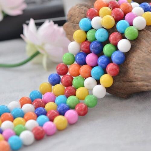 Joanlyn Grade A Natural Jade Beads Mixed Color 6mm 8mm 10mm 12mm Smooth Polished Round 15 Inch Strand JA64
