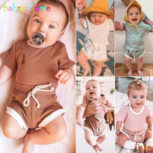 Infant Summer Clothing Set Newborn Baby Boys Clothes Casual Cute Short Sleeve Cotton T-shirt+Shorts Toddler Girls Outfits 1922