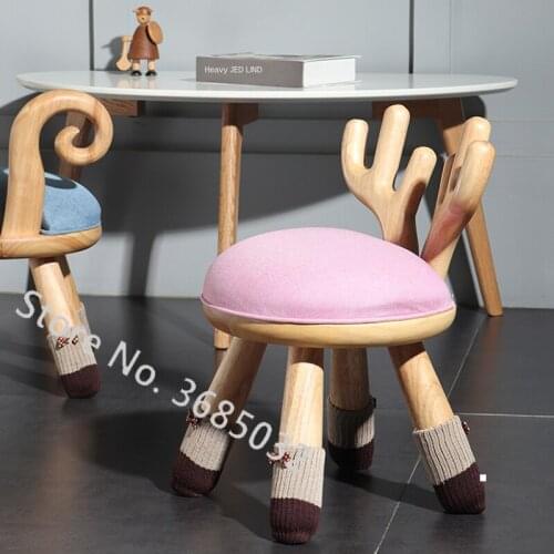 Creative Cartoon Low Stool Kindergarten Solid Wood Childrens Chair Modern Living Room Simple Backrest Baby Chair Kids Furniture