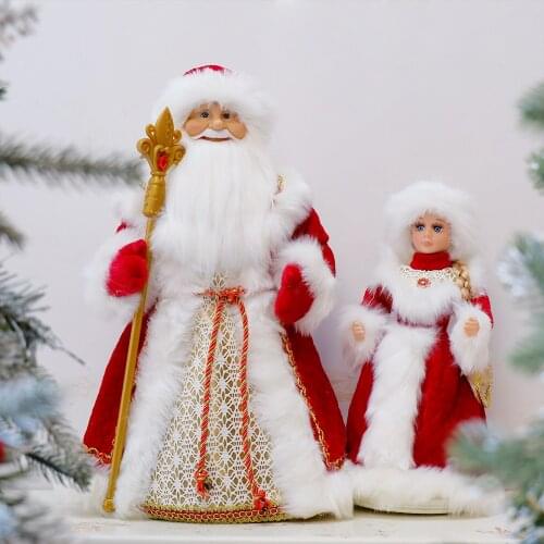 Santa Claus Dolls Plush Toy Candy Bucket Box Christmas Decoration Snow Girl Toy Birthday Gift Kids Home Ornaments Decor