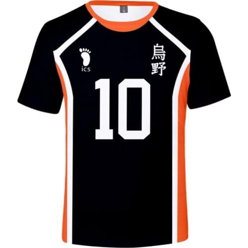 Summer New Hinata Shoyo Shadow Mountain Tobio T-shirt Cosplay Costume Karasuno Club Volleyball Adult Men Kids Top 2021 Anime