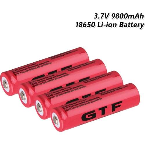 1/2/4/6/8 Pcs Red 3.7V 9800mAh Li-ion GTF 18650 Battery Replace For Headlamp Toy Camera 186500 GIF Lithium With 18650 Case Box