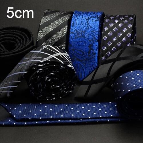 GUSLESON Men Tie 5cm skinny ties luxury Waterproof Striped Plaid Neckties Corbatas Gravata Jacquard mans Wedding dress Slim Tie