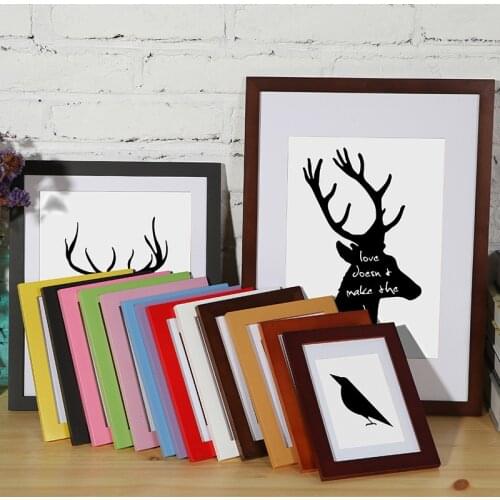 Colorful Wood Photo Frame Nordic Style Wooden Frame Nature Solid Simple Wooden Frame Wall Mounting Hardware Included