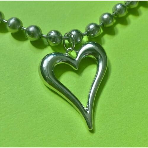 Punk Y2K Hollow Out Heart Shaped Pendant Necklace For Women Hip Hop Charms Choker Necklace Gossip Girl 90s Jewelry Aesthetic New