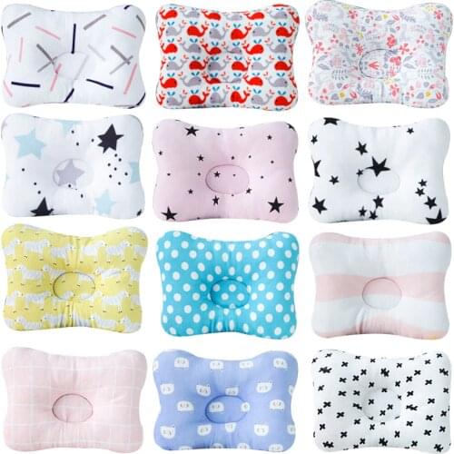 Muslinlife Bedding Neck Support Kids Pillow Head Infant Shaping Baby Pillow Print Cotton Baby Pillow Sleep Positioner Dropship