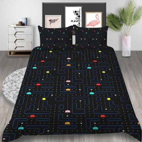 Thumbedding Retro Game Bedding Set High End Creative King Duvet Cover Black Queen Twin Full Single Double Unique Design Bed Set