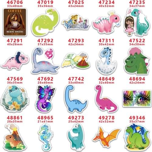 DIY Craft Supplies Sewing Accessories Cartoon Dinosaur Printed Planar Resins Mold 10 Pieces. PR-46706