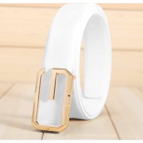 High Quality White G Belt Leather Luxury Vintage Designer Belt Classic Casual Fashion Business Belt Men Cinturon Hombre