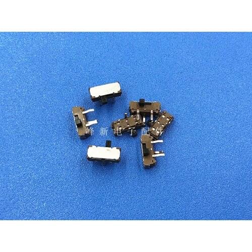 5Pcs Japan straight plug 3 feet 2 files small micro side dial toggle switch swing side horizontal slide switch power supply