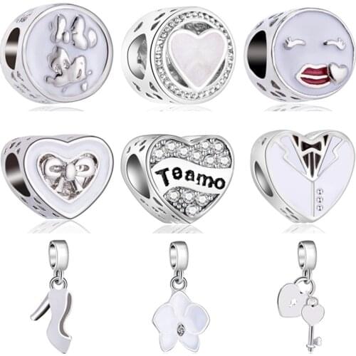 Fresh Style Winter DIY Jewelry Universe High Heels Ankle Hearts Beads Charms Fit Pandora Bracelets for Women Femme Bijoux Perles