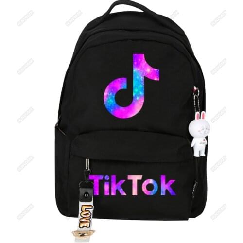 TIK TOK Students Backpack Pattern School Bag Canvas Softback Campus Style Rucksack Travel Bagpack Women Men Backpacks