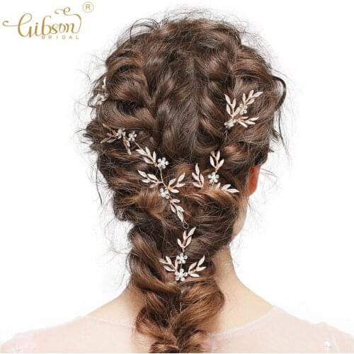 Bridal Leaf Hair Vine And Hair Pin Set Accessories Headpiece Wedding Jewelry Headband