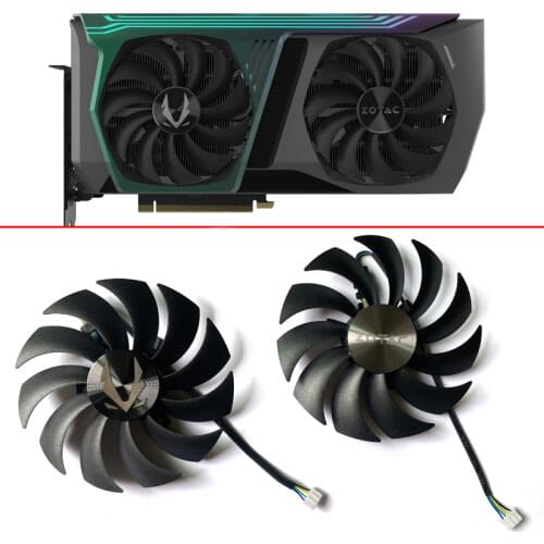 2PCS 100MM GPU Cooling Fan For ZOTAC GAMING GeForce RTX 3070 AMP HOLO Dual Graphic Video Card Fans CF1010U12S 4PIN 12V 0.45A