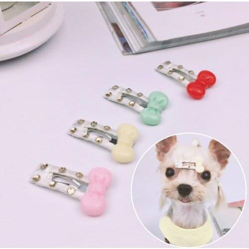 The new 2018 bowknot dog could be york huffer clip hairpin teddy bb clip hairpin 20pcs