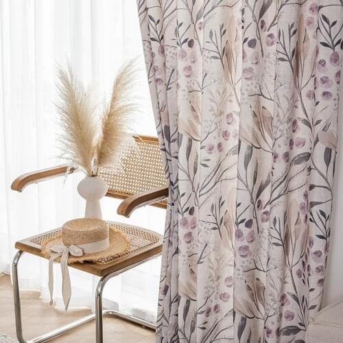 [Bai Yu] Curtains for Living Room Bedroom Modern Simple Polyester Cotton Printing Screen Window Curtain Door High Shading