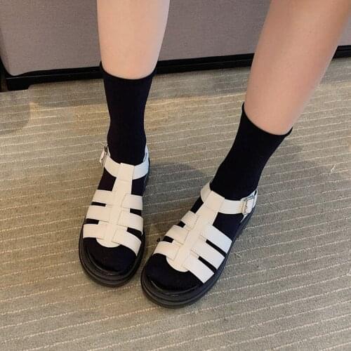 Women Platforms Flat Sandal Summer Platform Creeper Gladiator Sandals Casual Shoes Black Heels Womens Sandals Sandale Talon