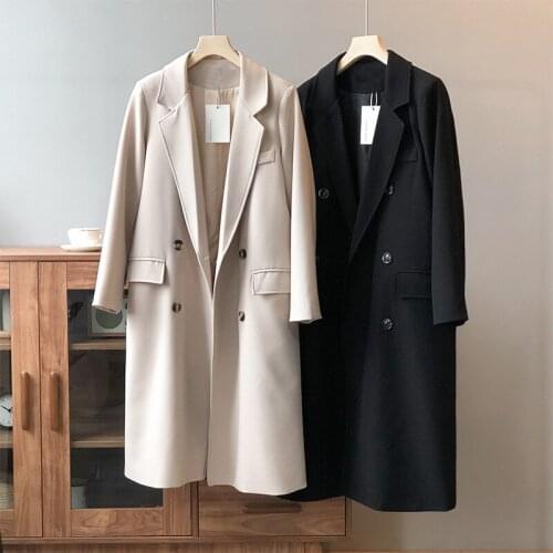 New Turn Down Collar Loose Style Long Trench Femme Women Autumn Coat Casaco Abrigo Streetwear