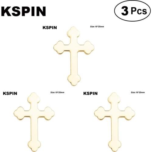 Golden cross Lapel Pin Brooches Pins Flag badge Brooch Badges