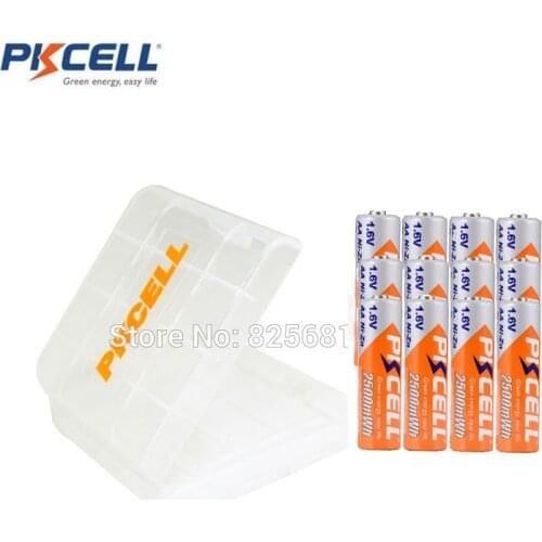 12Pcs AA 2500mwh Rechargeable Battery 1.6v highest 1.8v IZN Green Chemistry High Efficient aa Battery and 3 Boxes Storage