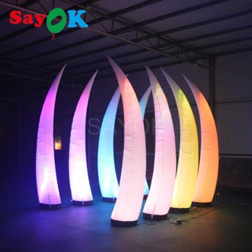 2m/2.5m/3m Free Shipping Led Inflatable Cone/Inflatable Pillar/Inflatable Tusk Decoration for Wedding