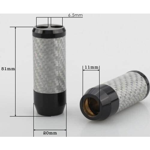 4xCarbon Fiber Pants Boot Y Splitter 1 To 2 Speaker Audio Cable Wire Pant