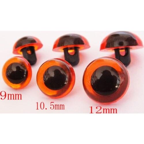 Mixed size amber color Plastic Sew On Eyes Round Pupils Loop on Back Teddy Bear Doll ---60pcs
