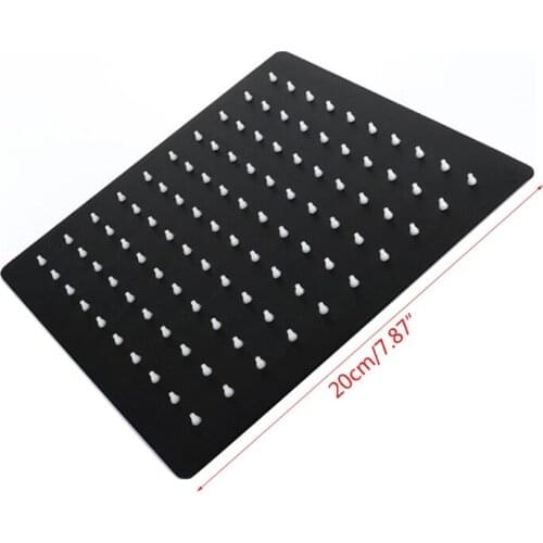 8/10/12 Inches Square/Round Showerhead Stainless Steel Black Ultrathin Bathroom Top Spray Shower Head for Shower Room Wholesale