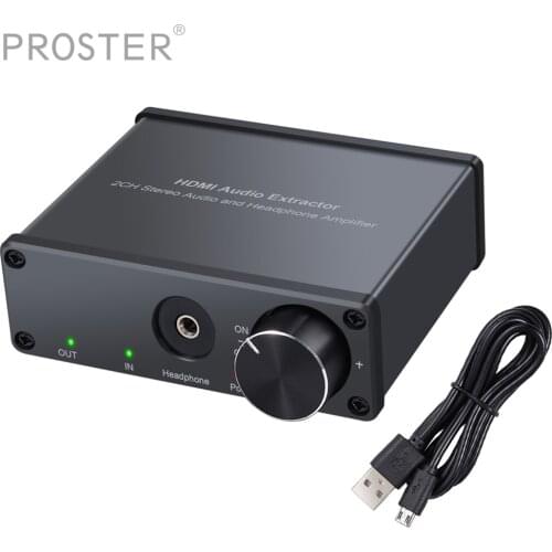 PROZOR 4K 3D HDMI-Compatible to HDMI-Compatible Audio Extractor Converter RCA 3.5mm Stereo Audio Converter Splitter Adapter DAC