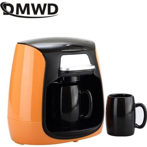 DMWD 1 Cup / 2 Cups Mini Drip Type Coffee Machine Automatic American Coffee Maker With Ceramic Mug Cup Home Tea Maker 220V