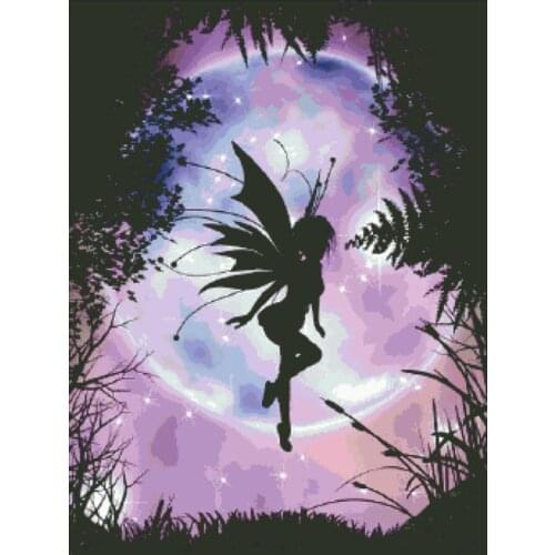 Butterfly fairy cross stitch package girl 18ct 14ct 11ct cloth cotton thread embroidery DIY handmade needlework