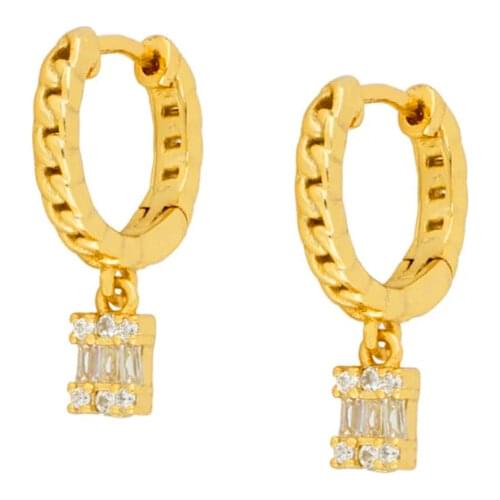 BOAKO Crystal CZ Earring 925 Sterling Silver Earrings For Women Pendiente Piercing Ohrringe Hoop Earings Luxury Fine Jewelry