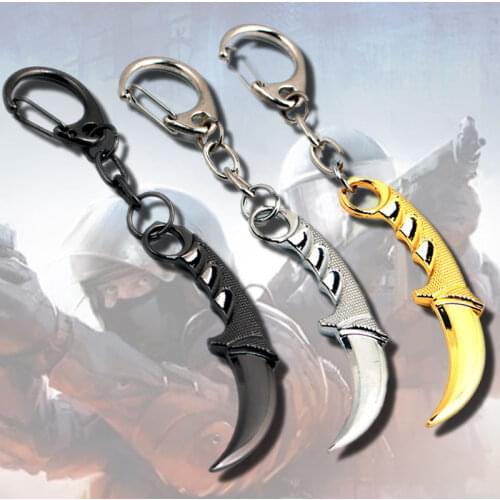 Hot Game Karambit Keychain CS GO Keychain Necklace Vintage Counter-strike T/CT Keychain M9 Knife Keyring model for Men Gifts